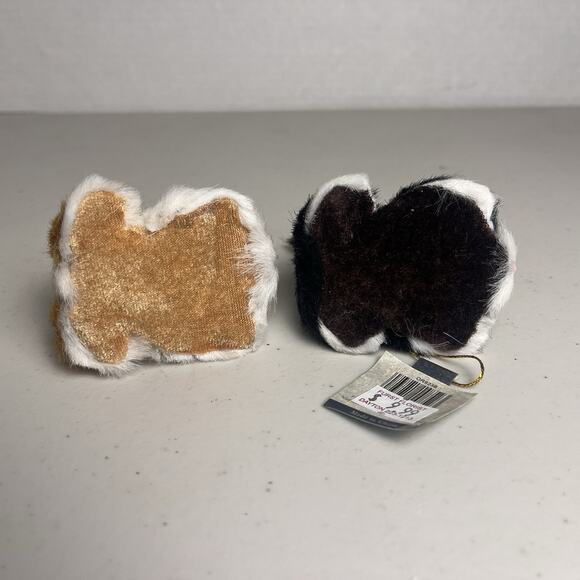 Cat Kitten Faux Fur Christmas Ornament Miniature Mini Glass Eyes Orange Black - Picture 7 of 15